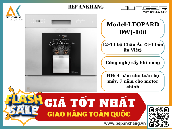 MÁY RỬA BÁT JUNGER LEOPARD DWJ-100 - Chuẩn Công Nghệ Đức 